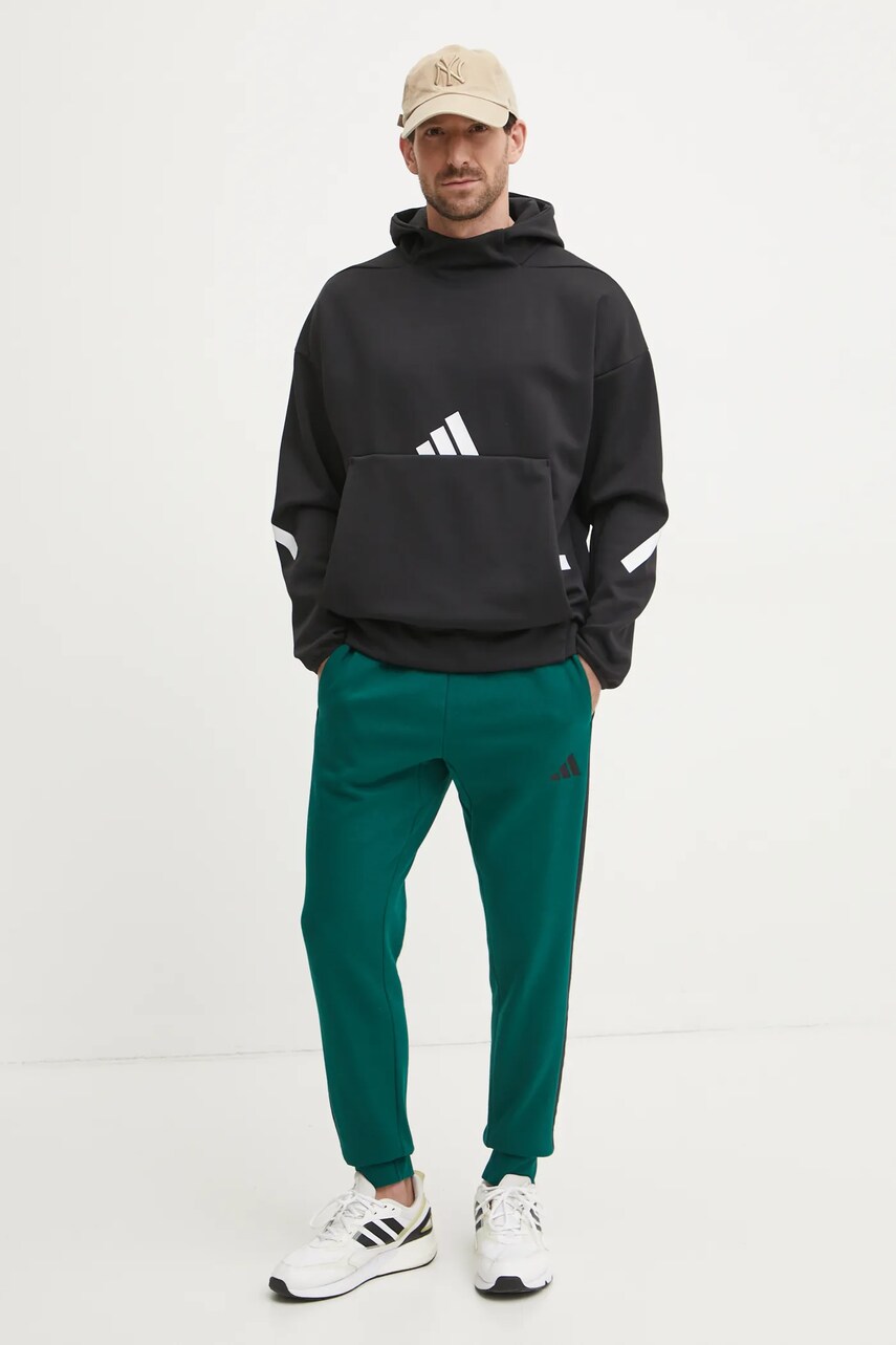 Кофта adidas Z.N.E. чоловіча колір чорний з капюшоном з принтом JP0371