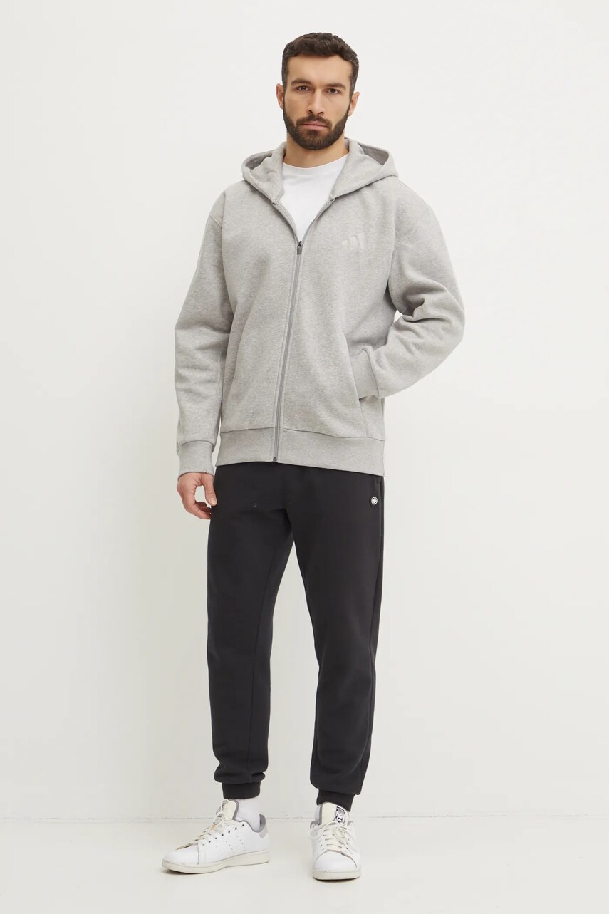 Кофта adidas ALL SZN чоловіча колір сірий з капюшоном меланж IY4159