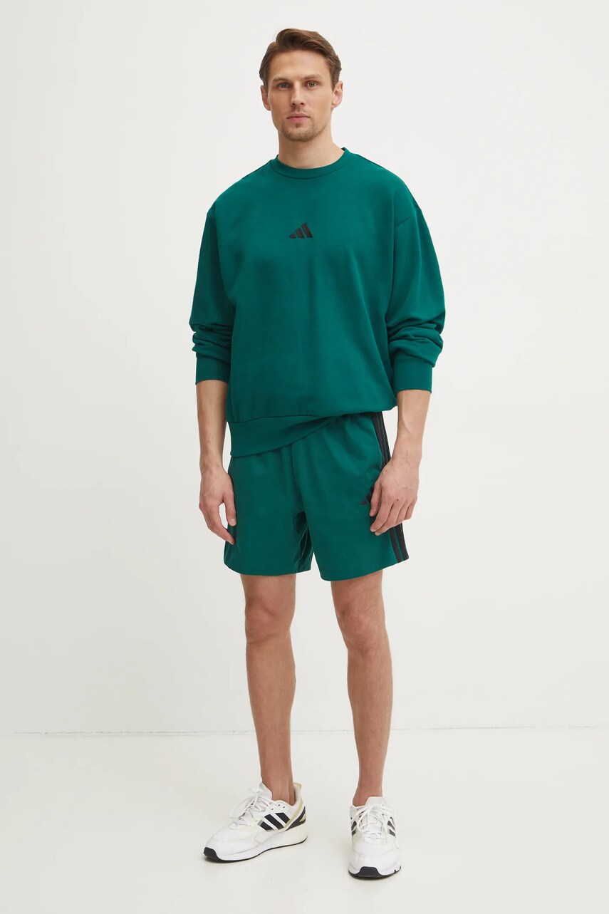 Кофта adidas Feelcozy чоловіча колір зелений з аплікацією JE3788
