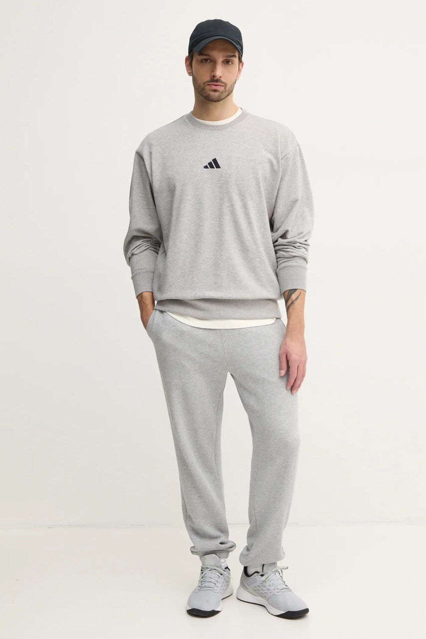 Кофта adidas Feelcozy чоловіча колір сірий меланж JE3828