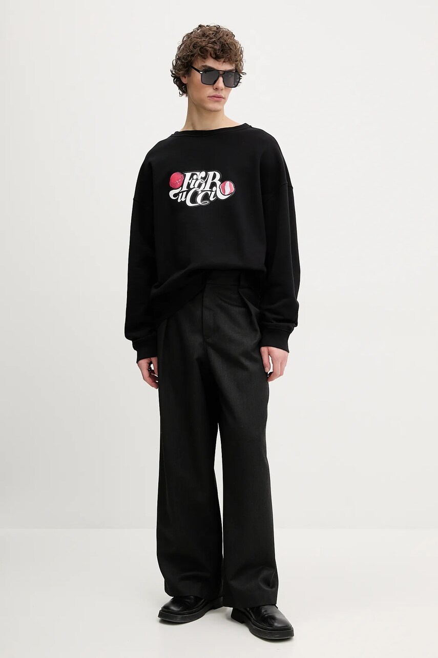Бавовняна кофта Fiorucci Curly Lollipop Logo Relaxed Fit Sweatshirt чоловіча колір чорний з принтом U02SPSCR188CJ05BK02