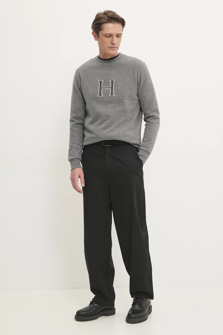 Кофта Hackett London чоловіча колір сірий меланж HM581311
