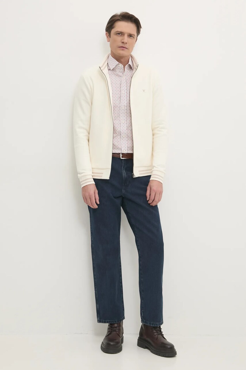 Кофта Hackett London чоловіча колір бежевий однотонна HM581313