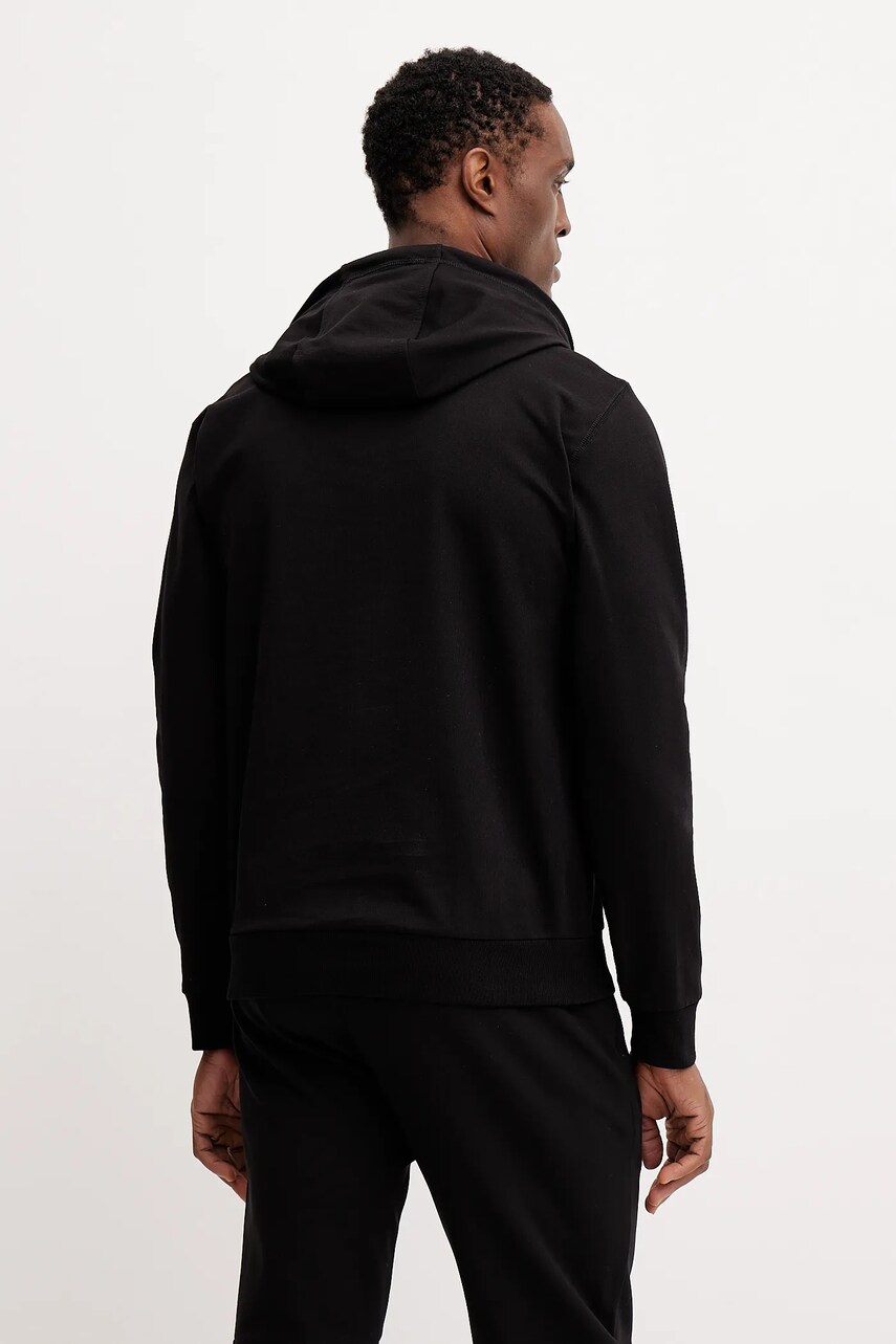 Кофта EA7 Emporio Armani чоловіча колір чорний з капюшоном з принтом AF13512.7M000230