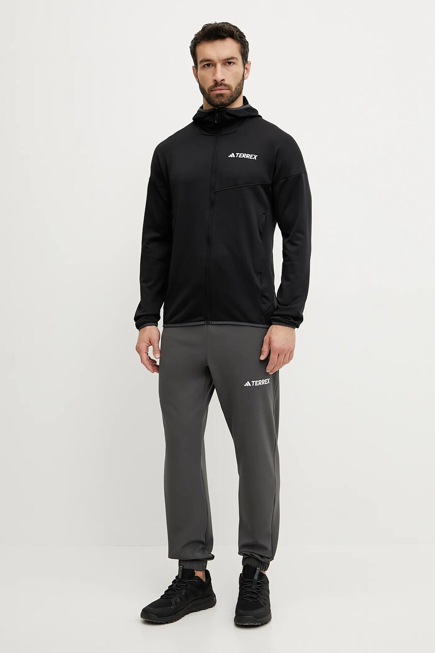 Спортивна кофта adidas TERREX Xperior колір чорний з капюшоном однотонна JE1346