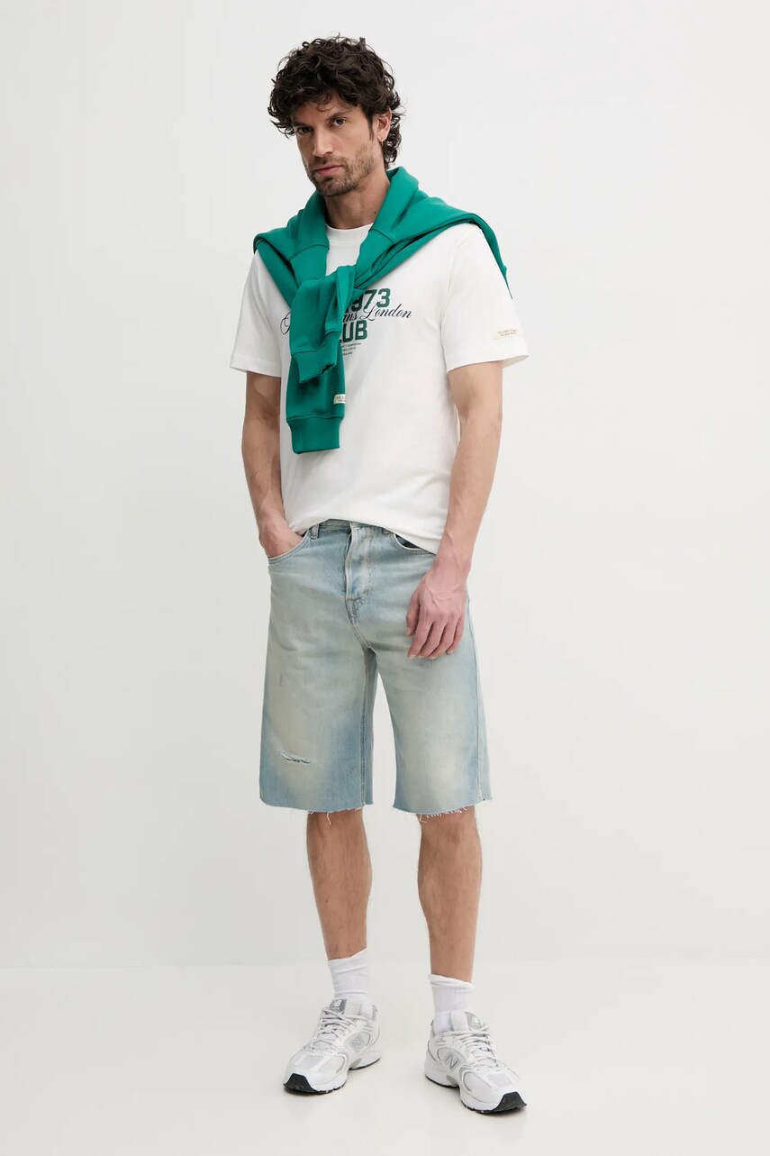 Бавовняна кофта Pepe Jeans TALBOT CREW чоловіча колір зелений з аплікацією PM582847