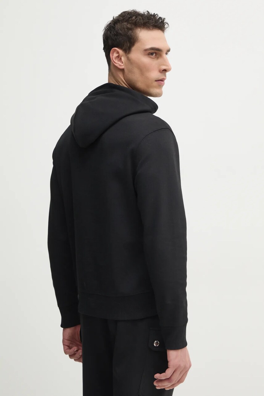 Кофта Michael Kors чоловіча колір чорний з капюшоном з аплікацією CR552G25MF