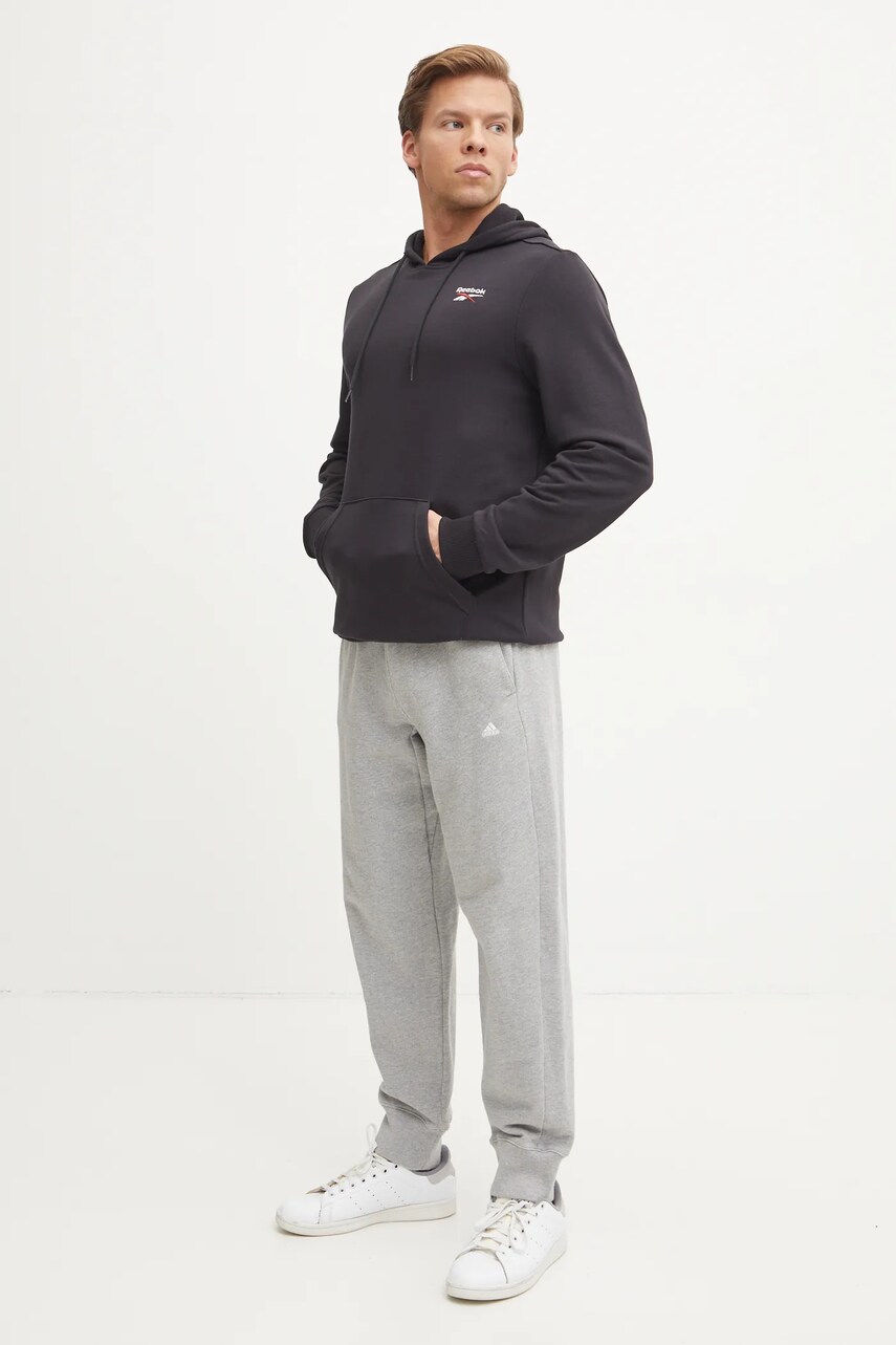 Кофта Reebok Classic чоловіча колір чорний з капюшоном однотонна 100221784