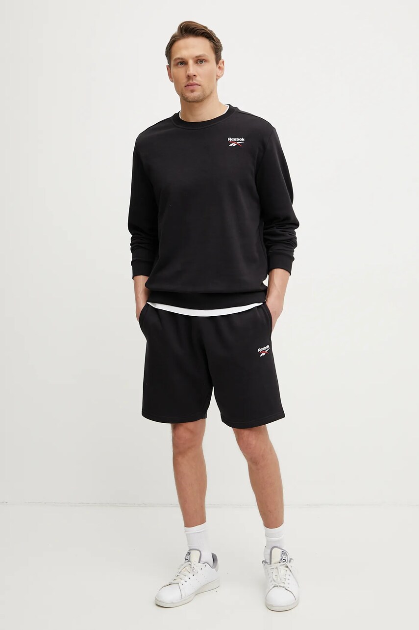 Кофта Reebok Classic чоловіча колір чорний з аплікацією 100221788