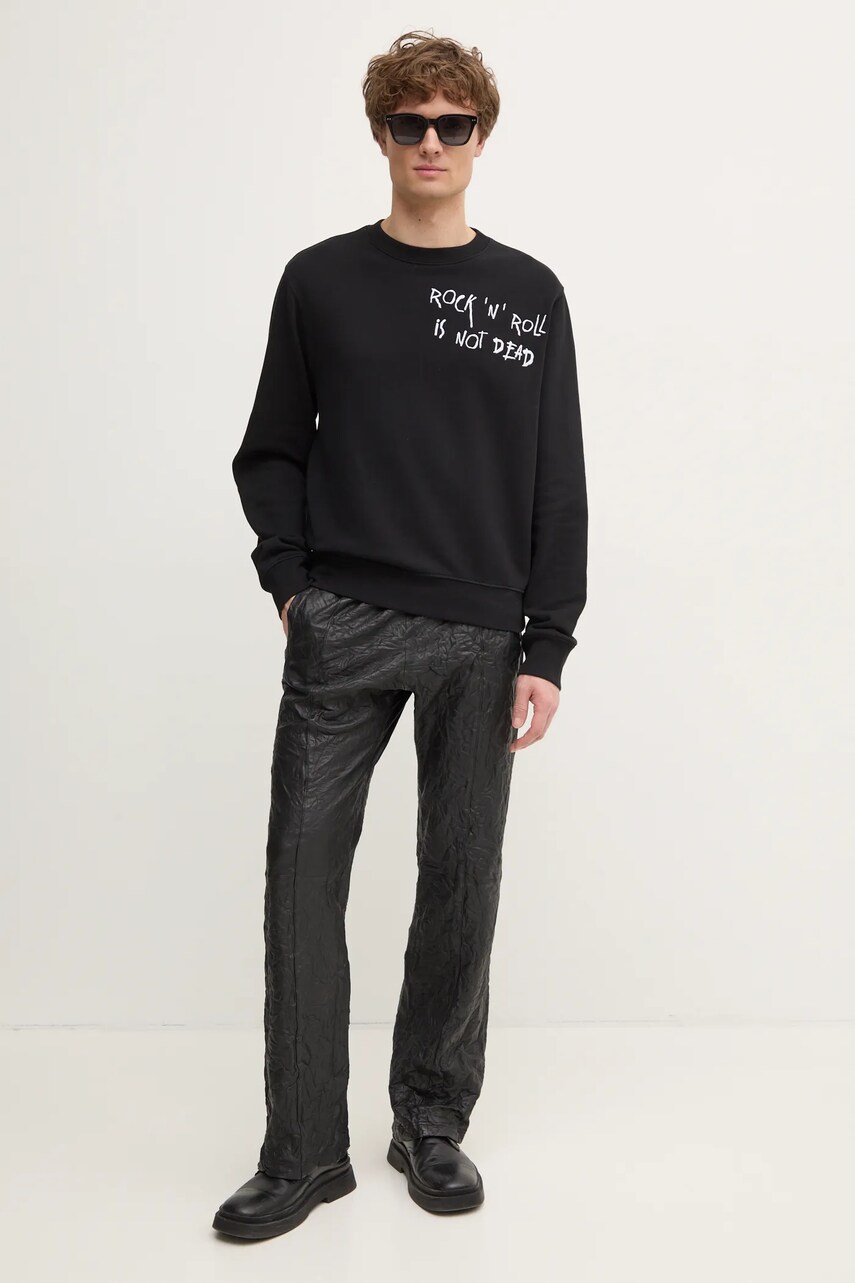 Бавовняна кофта ZADIG&VOLTAIRE чоловіча колір чорний з аплікацією JMSS01255