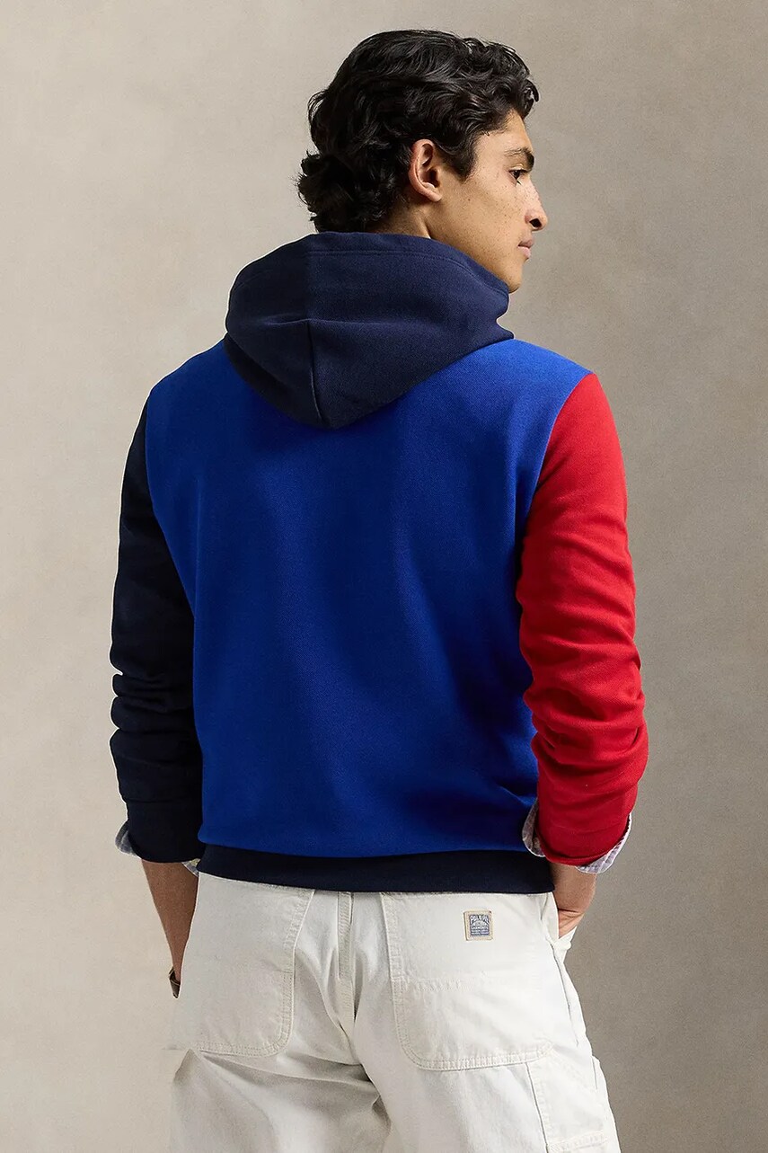 Кофта Polo Ralph Lauren чоловіча колір зелений з капюшоном однотонна 710964429