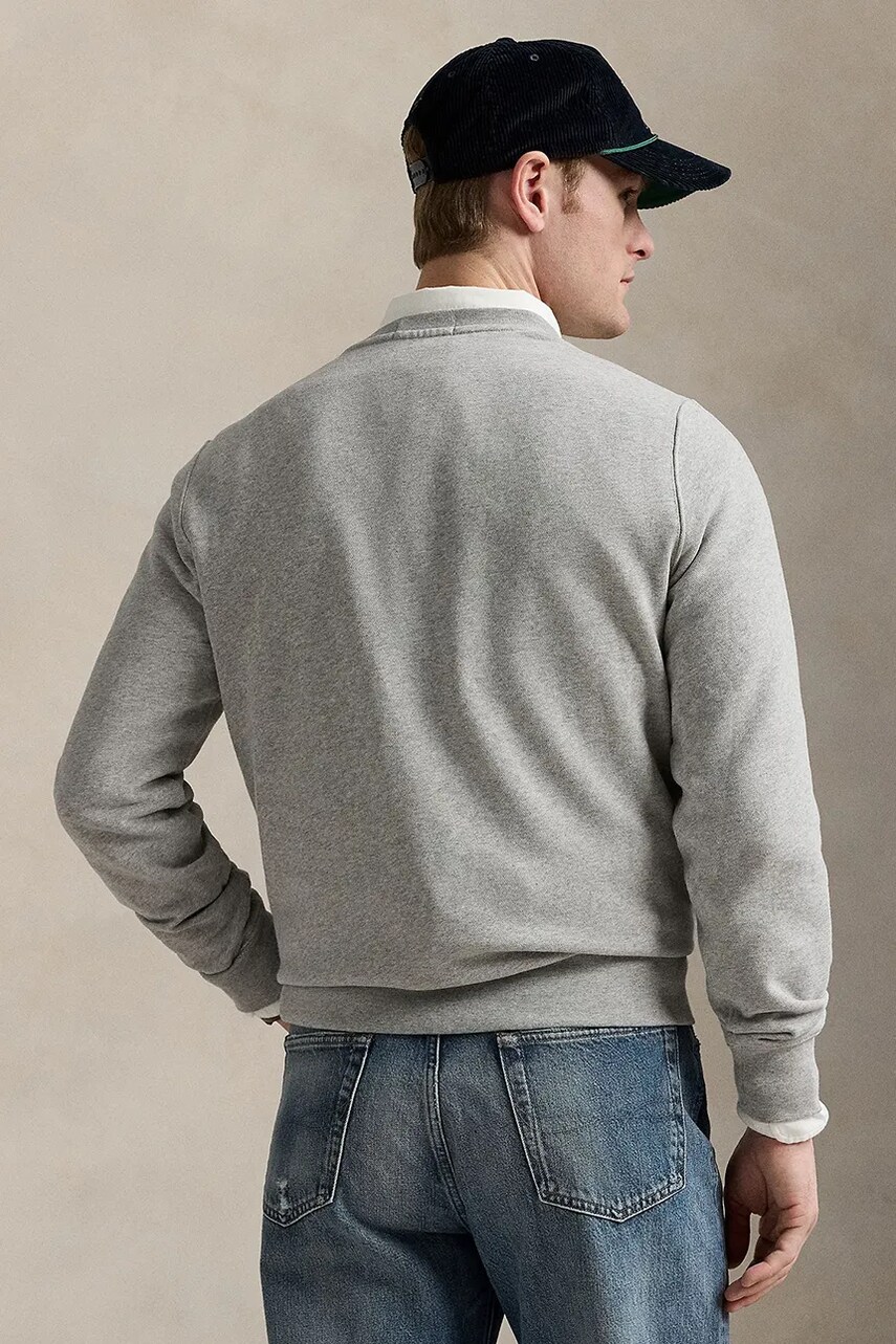 Кофта Polo Ralph Lauren чоловіча колір сірий з принтом 710973145