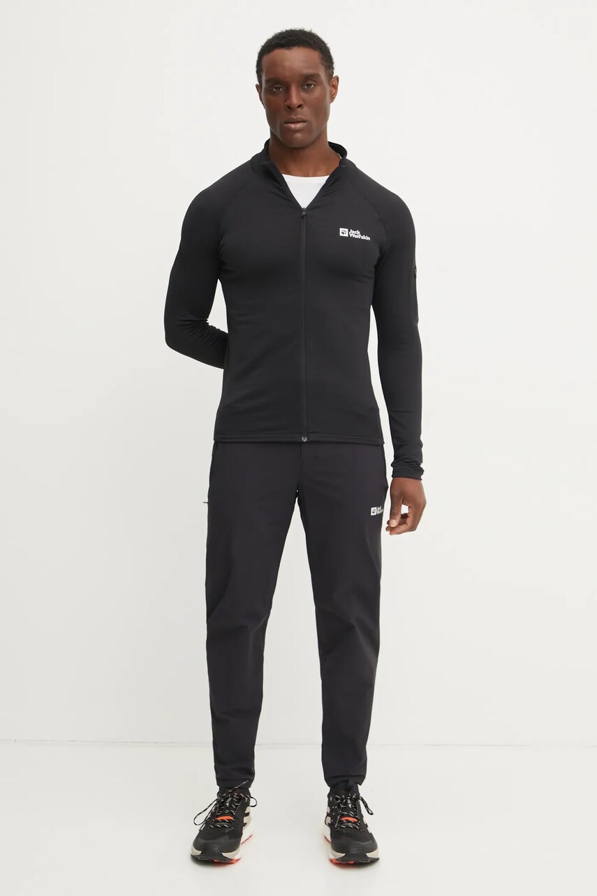 Спортивна кофта Jack Wolfskin Prelight колір чорний однотонна A63789