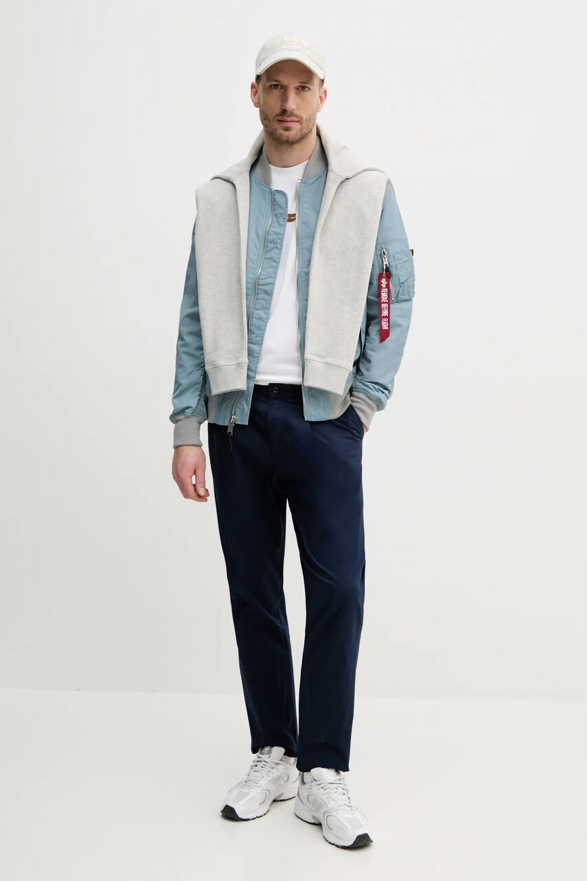 Бавовняна кофта Barbour Pique Applique Crew Sweatshirt чоловіча колір сірий меланж MOL0670