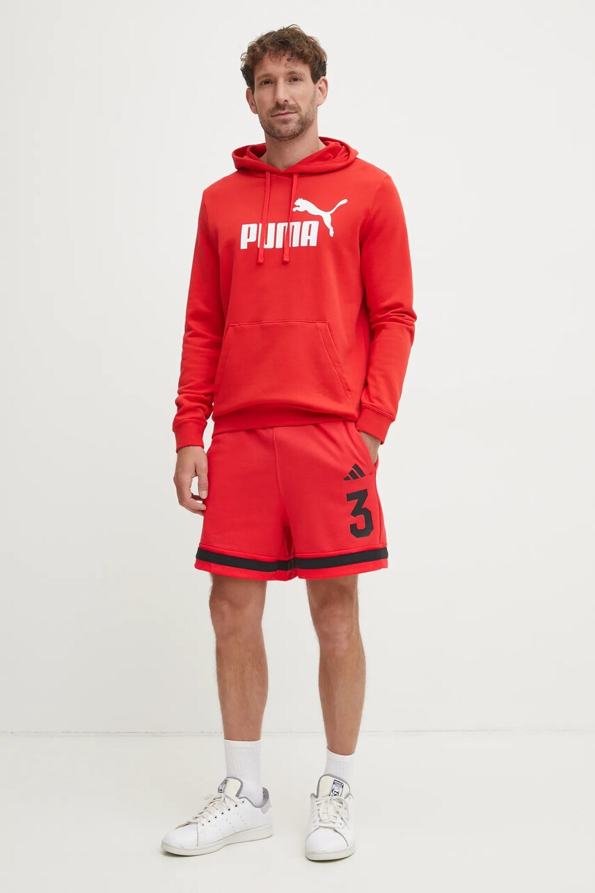 Кофта Puma чоловіча колір червоний з капюшоном з принтом 682572