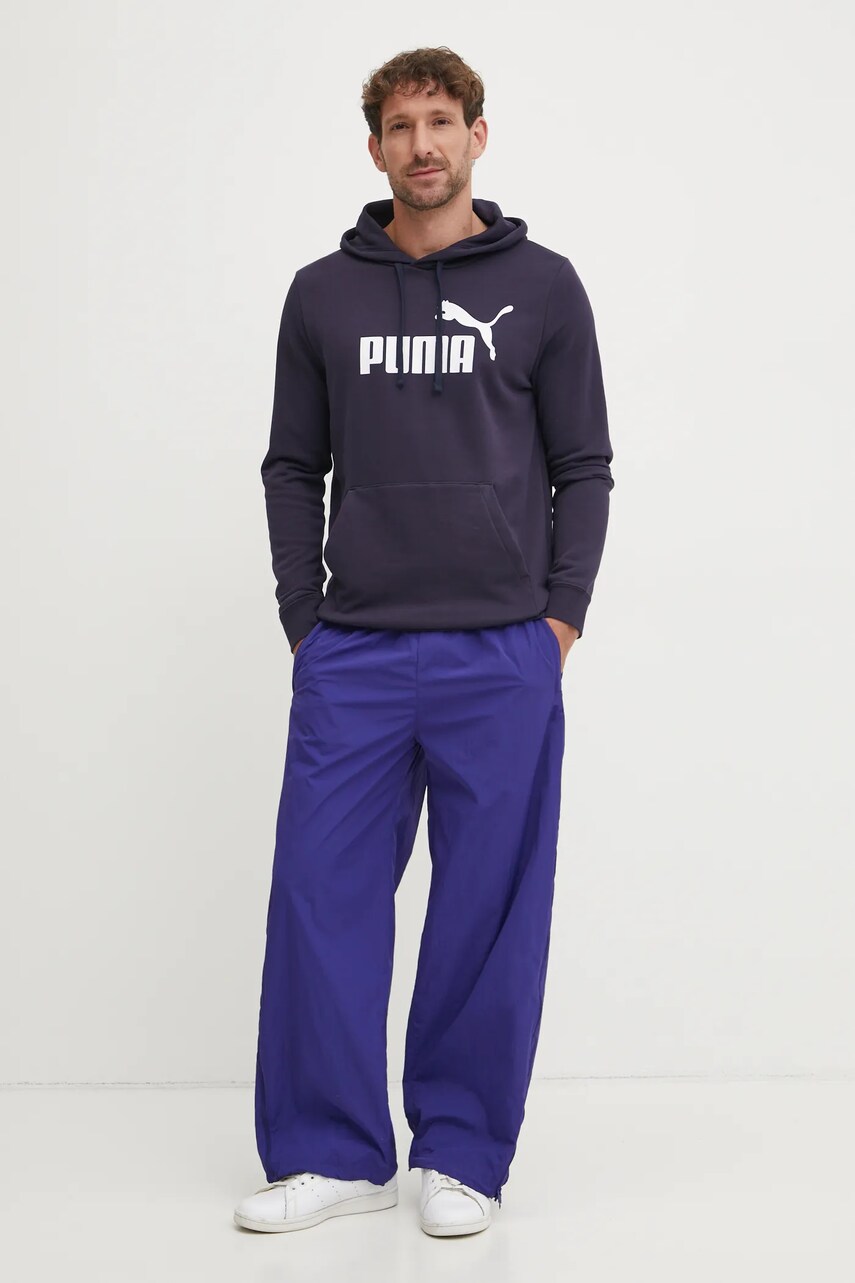 Кофта Puma чоловіча колір синій з капюшоном з принтом 682572
