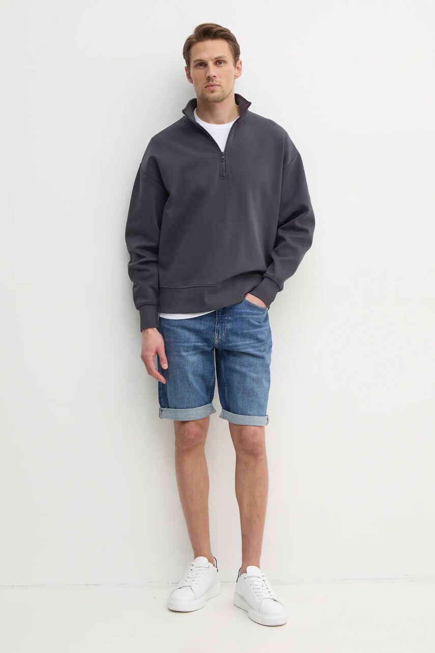 Кофта Calvin Klein Jeans чоловіча колір сірий однотонна J30J327225