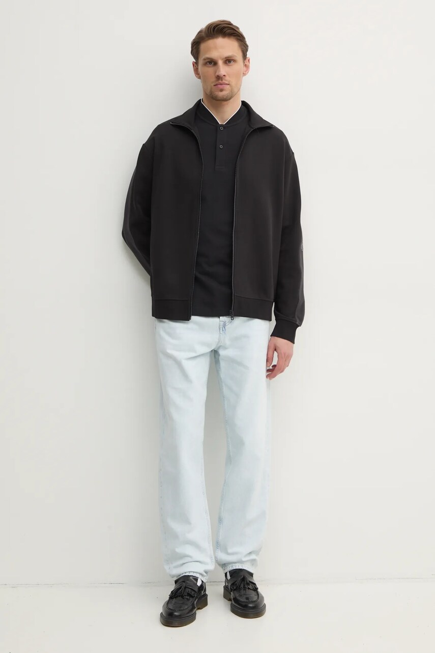 Кофта Calvin Klein Jeans чоловіча колір чорний однотонна J30J327244