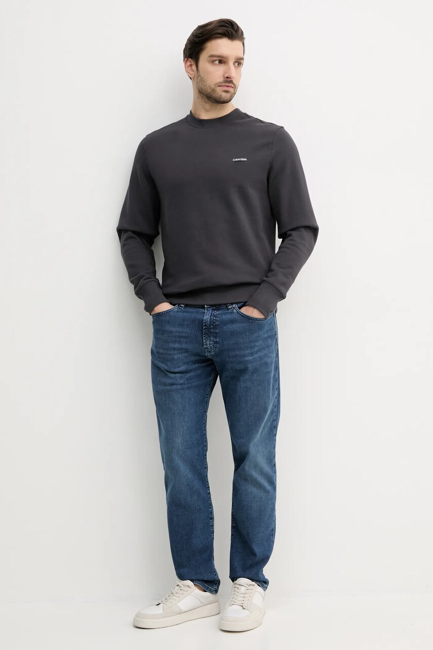 Бавовняна кофта Calvin Klein Jeans чоловіча колір сірий однотонна J30J327530