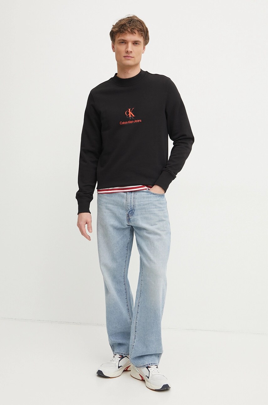 Бавовняна кофта Calvin Klein Jeans чоловіча колір чорний з принтом J30J327470