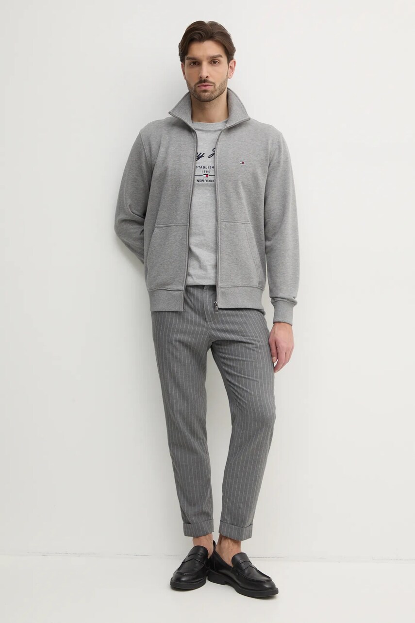 Бавовняна кофта Tommy Hilfiger чоловіча колір сірий однотонна MW0MW38084