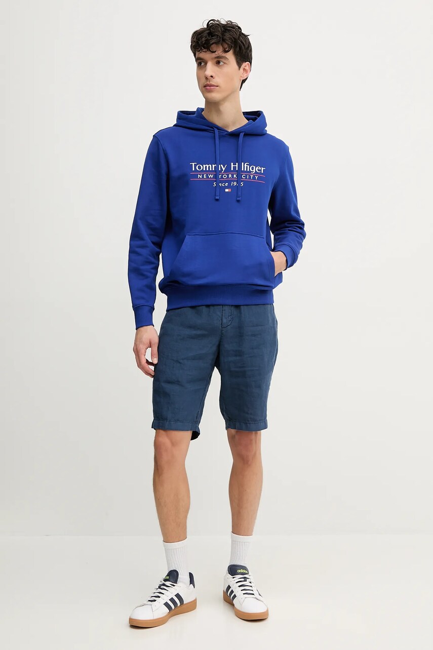 Бавовняна кофта Tommy Hilfiger чоловіча з капюшоном з принтом MW0MW38672