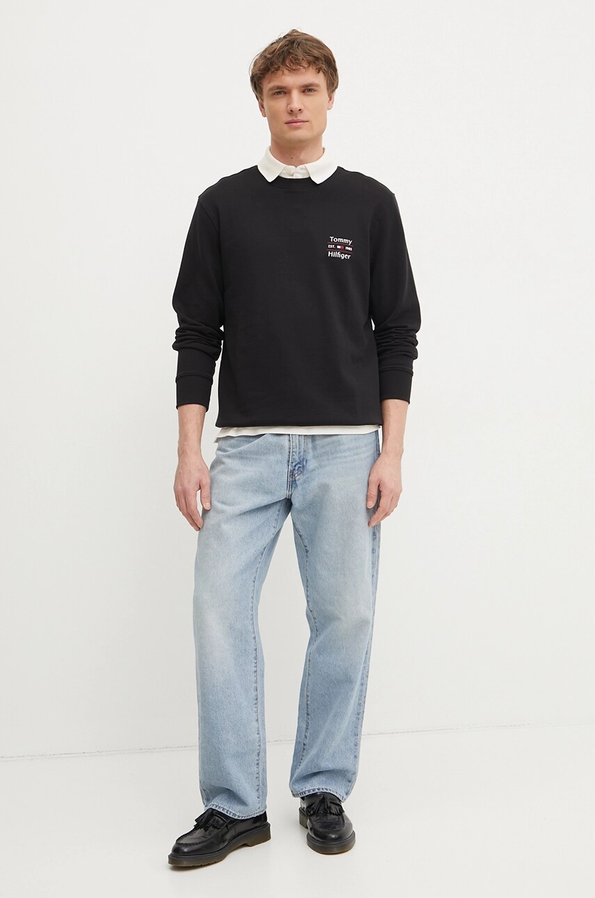 Бавовняна кофта Tommy Hilfiger чоловіча колір чорний з принтом MW0MW38673
