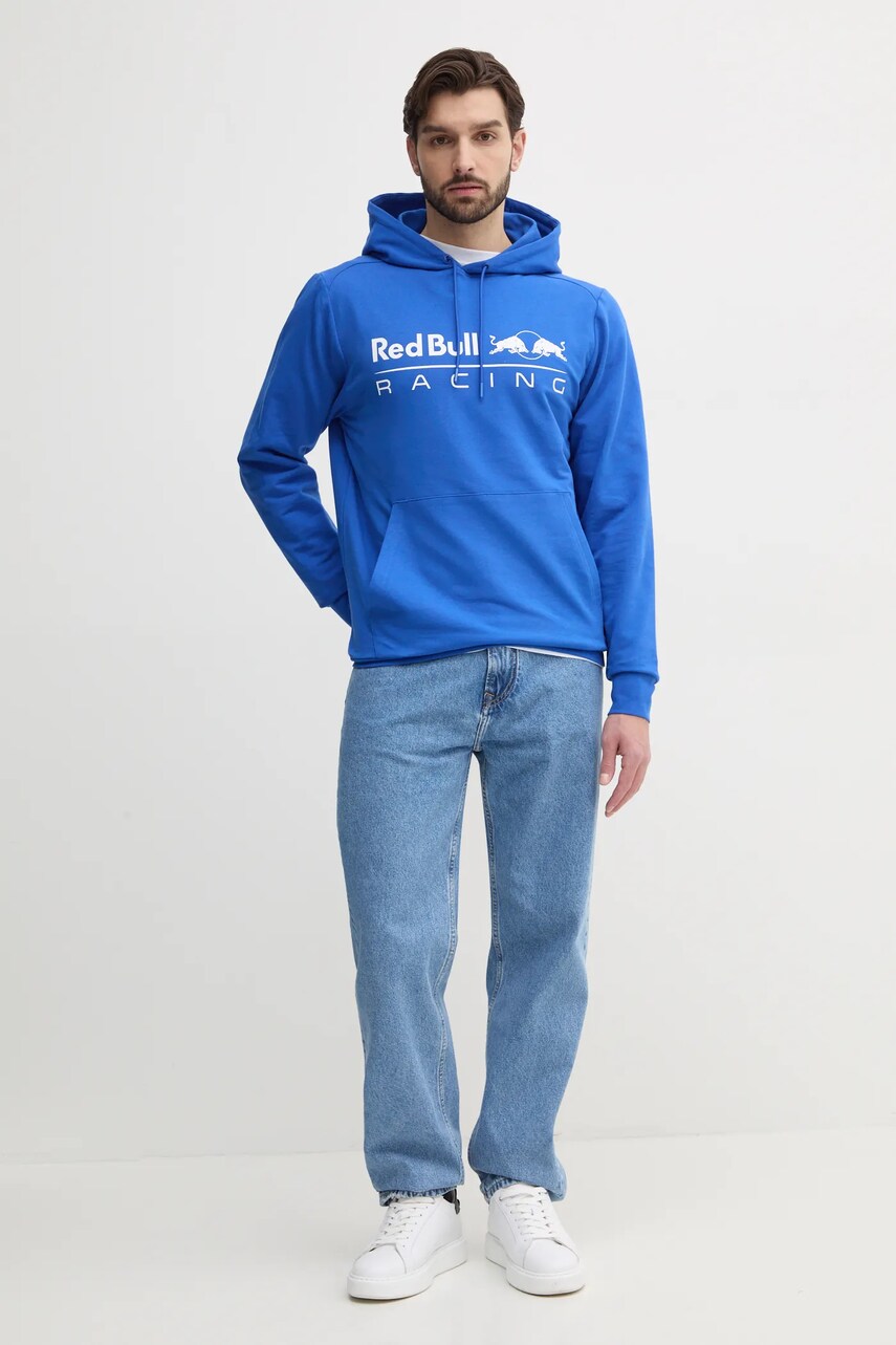 Кофта Red Bull Racing x Pepe Jeans TEAM LOGO HOODY чоловіча колір фіолетовий з капюшоном з принтом RM580016