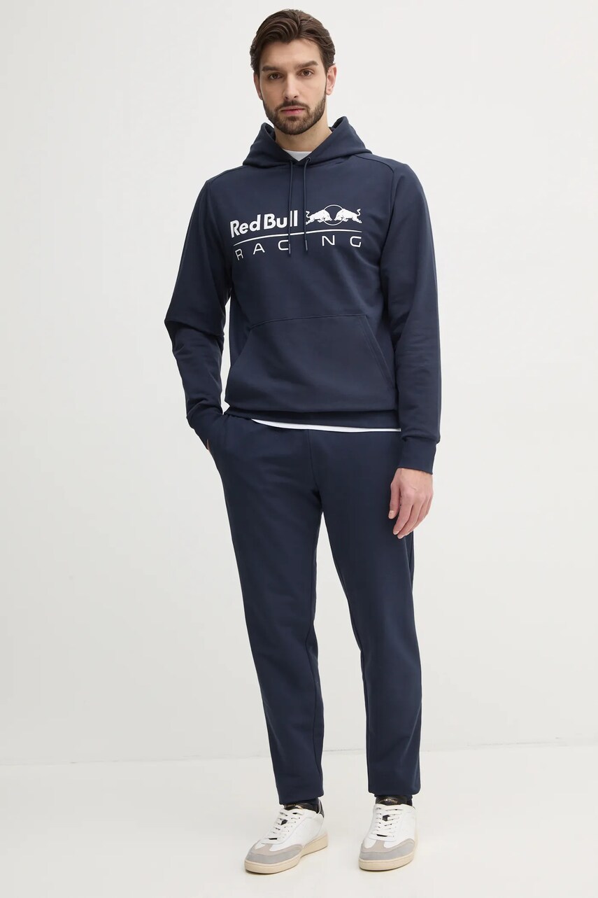 Кофта Red Bull Racing x Pepe Jeans TEAM LOGO HOODY чоловіча колір синій з капюшоном з принтом RM580016