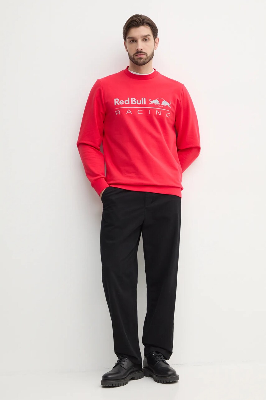 Кофта Red Bull Racing x Pepe Jeans TEAM LOGO CREW чоловіча колір червоний з принтом RM580017