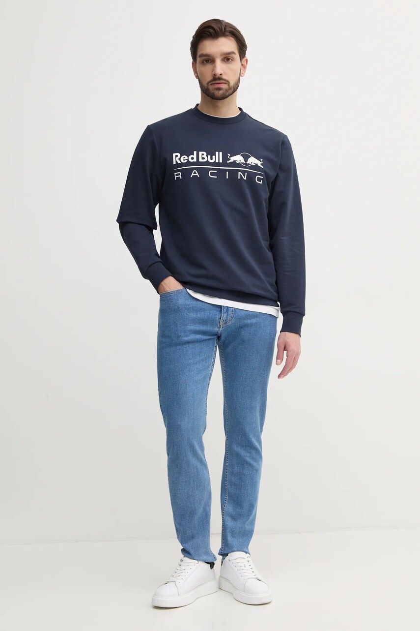 Кофта Red Bull Racing x Pepe Jeans TEAM LOGO CREW чоловіча колір синій з принтом RM580017