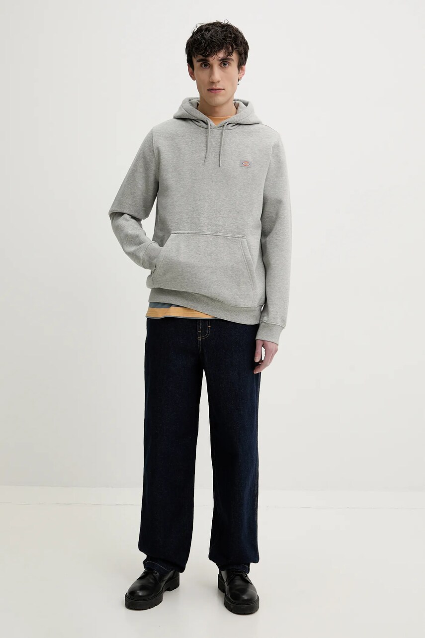 Кофта Dickies чоловіча колір сірий з капюшоном однотонна DK0A4XCDHG01