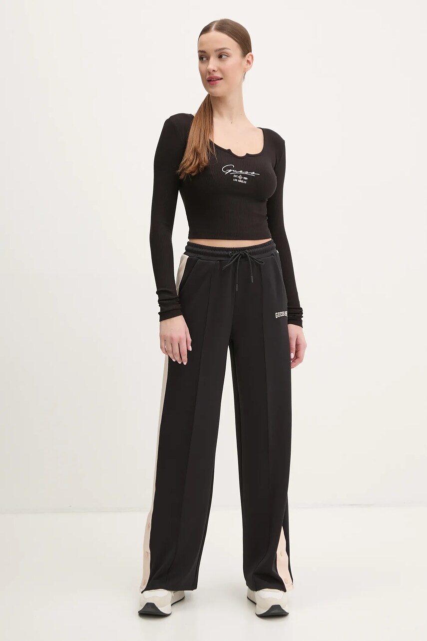 Лонгслів Guess SUZANNE колір чорний V5RP01 KBCO2