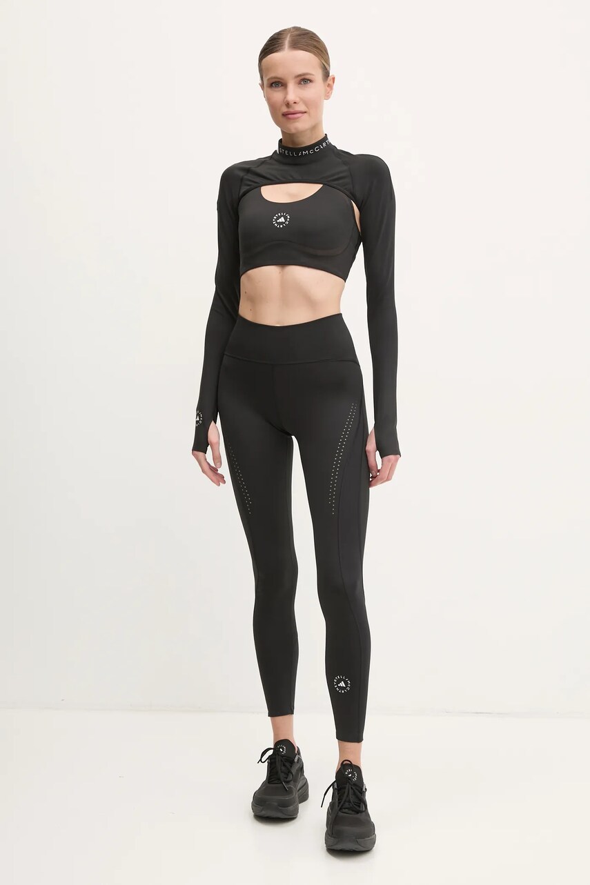 Лонгслів для тренувань adidas by Stella McCartney колір чорний півгольф JN0225