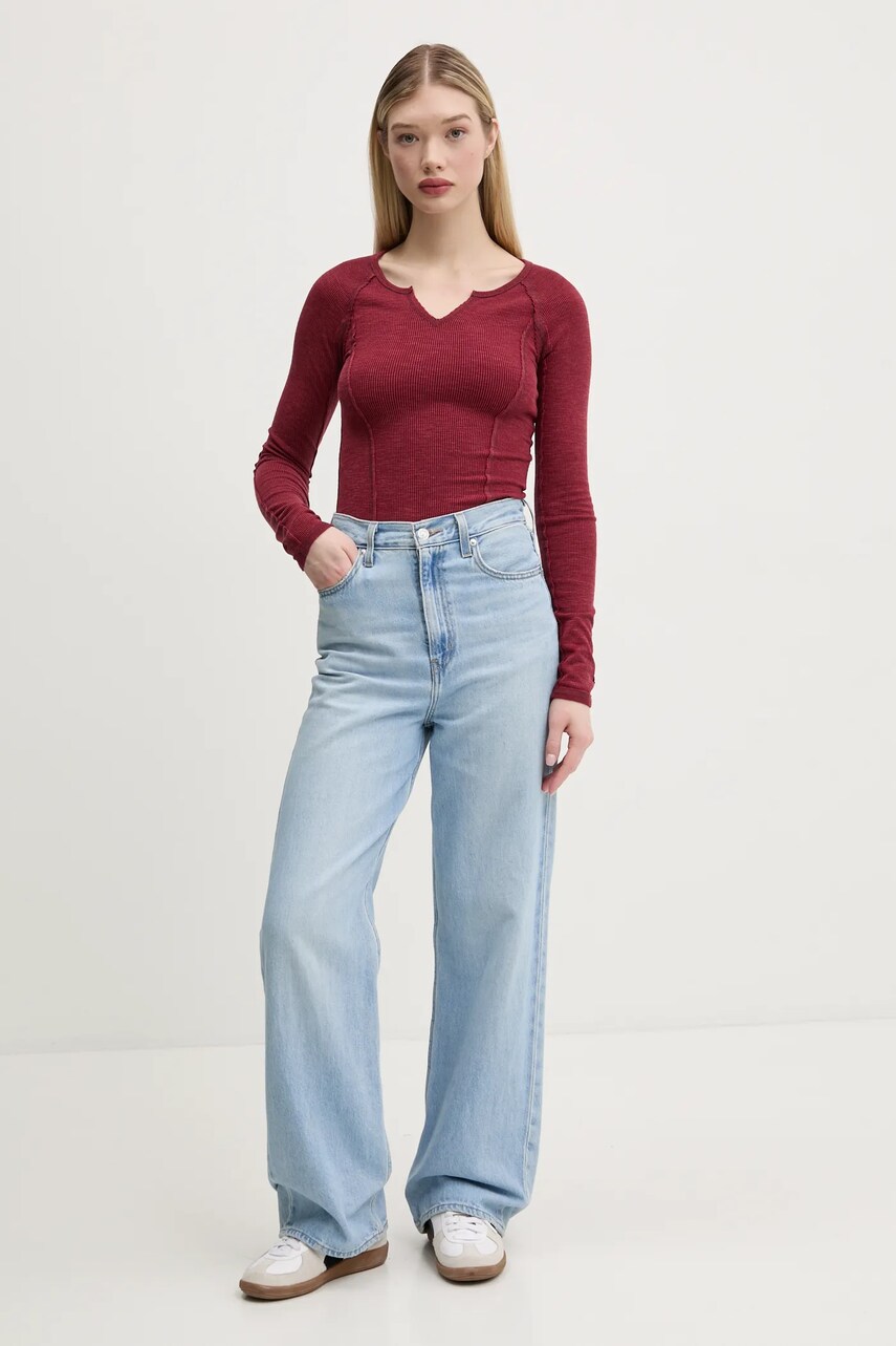 Лонгслів Guess Originals колір бордовий W5RP42 KCGB0