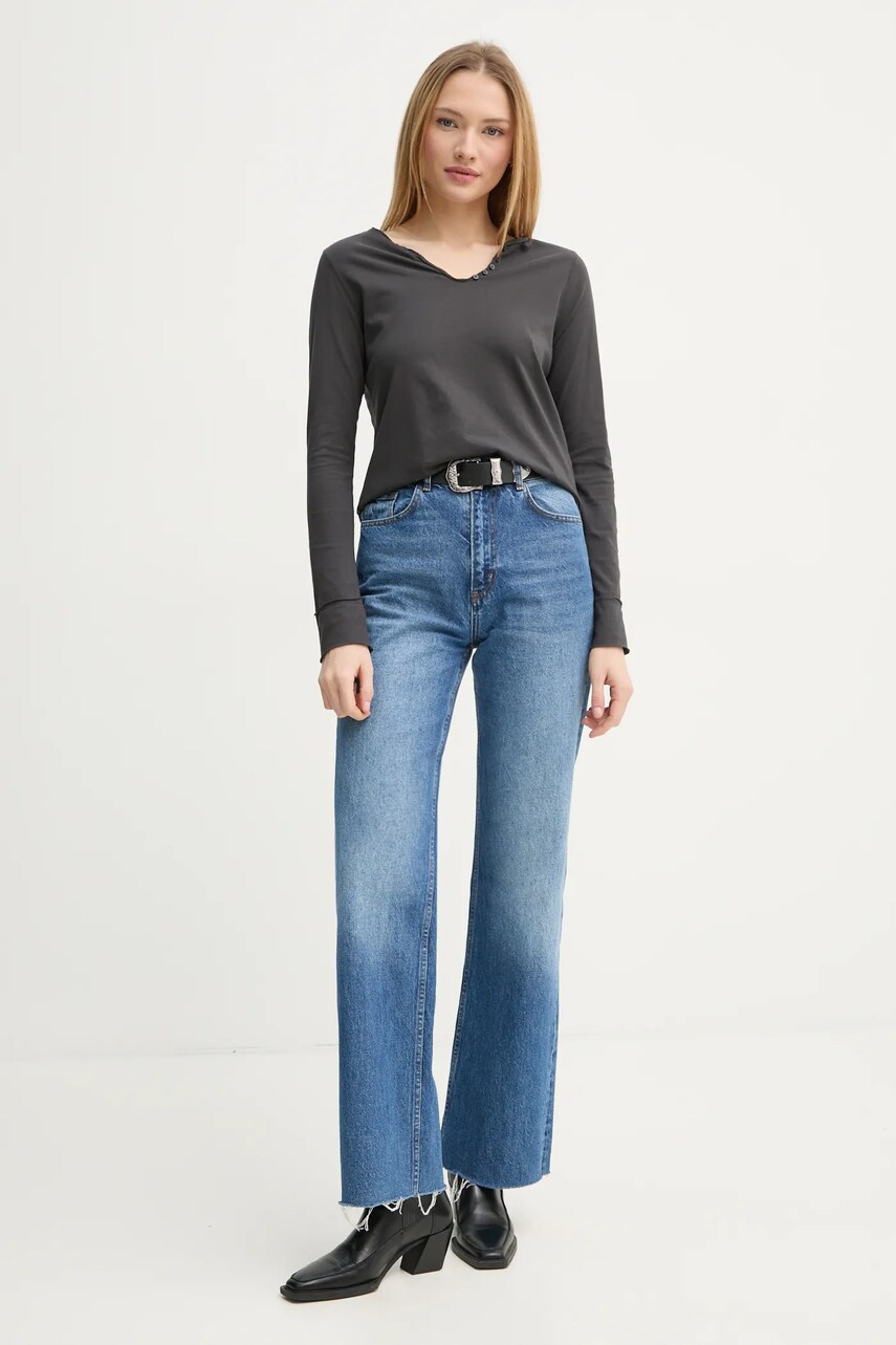 Бавовняний лонгслів ZADIG&VOLTAIRE колір сірий JWTN02600