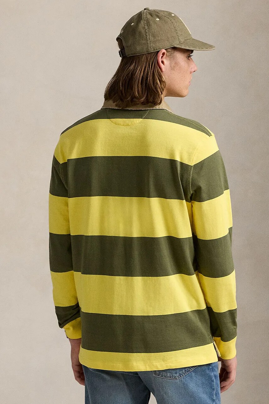Бавовняний лонгслів Polo Ralph Lauren колір зелений візерунок 710967648