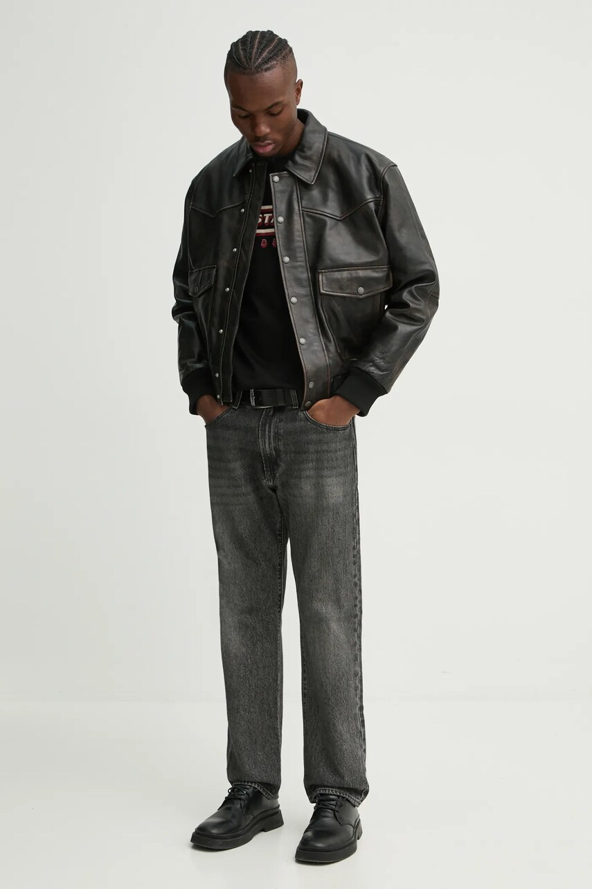 Бавовняний лонгслів G-Star Raw колір чорний з принтом D25152-C336