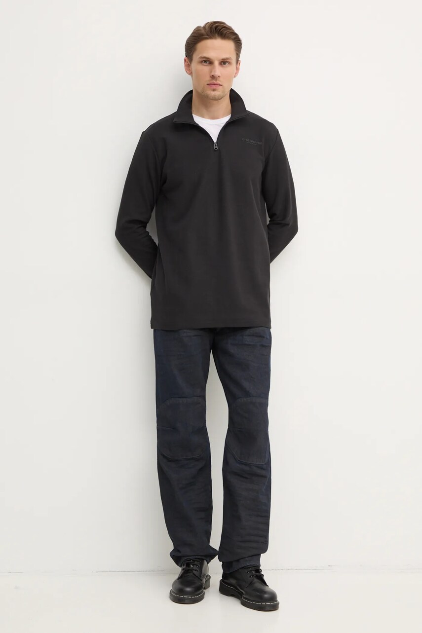 Бавовняний лонгслів G-Star Raw колір чорний з принтом D26452-D617