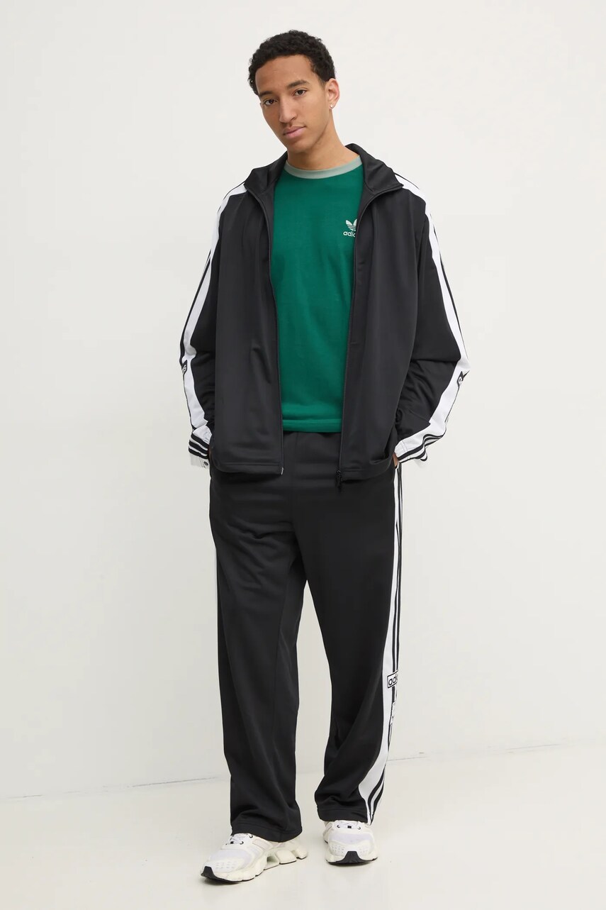 Лонгслів adidas Originals 3-Stripes чоловічий колір зелений візерунок JD0540