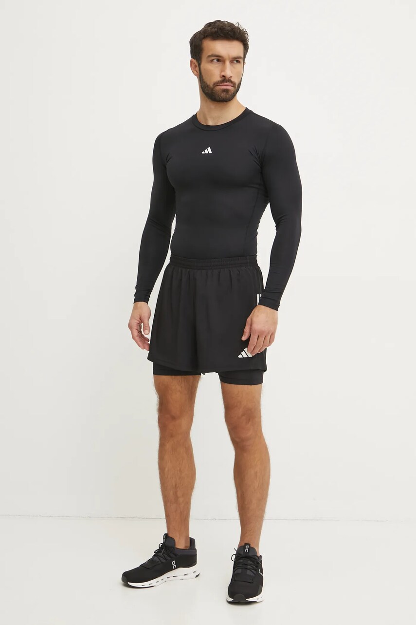 Лонгслів для тренувань adidas Performance Techfit колір чорний з принтом JE6702
