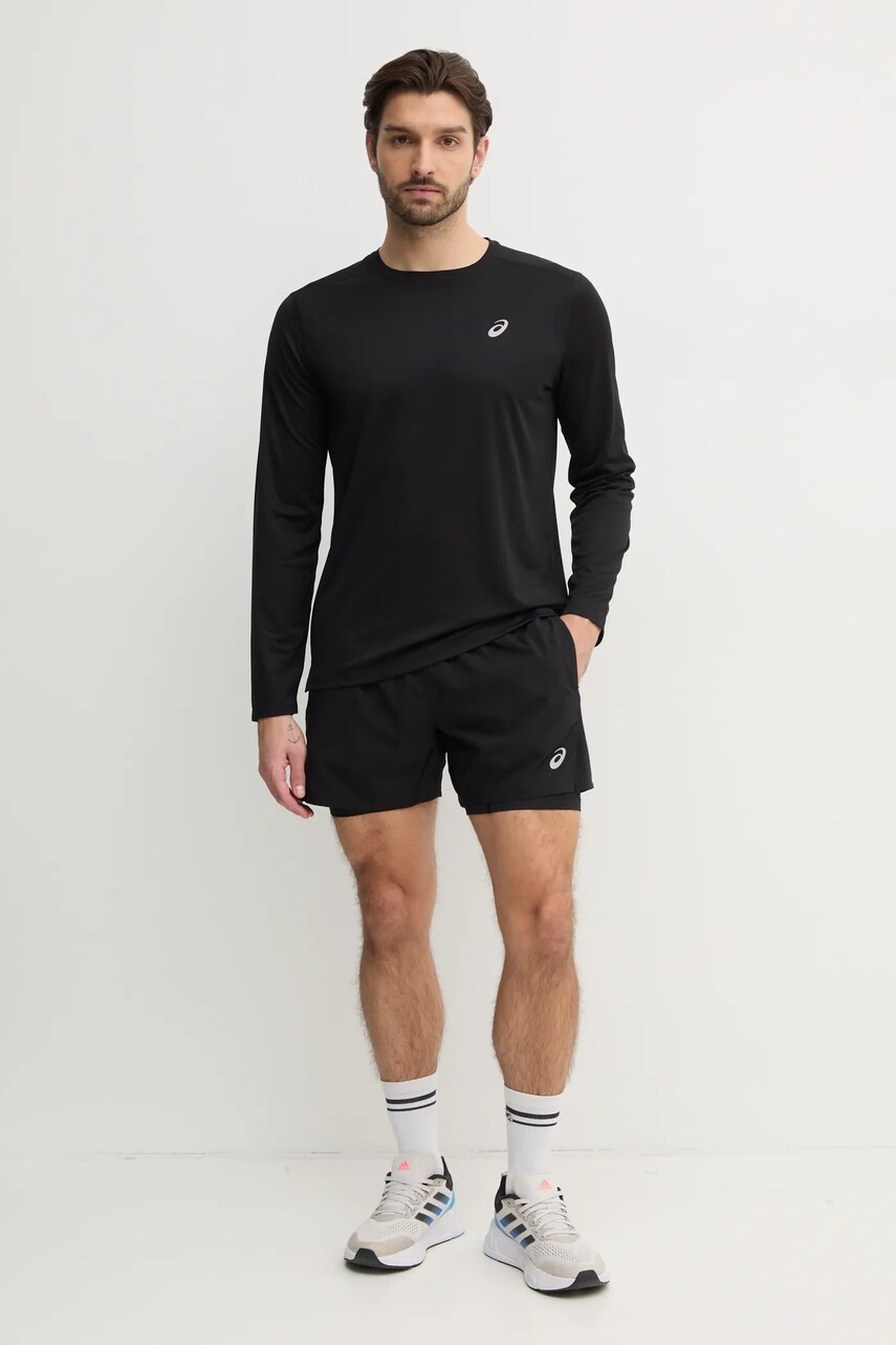 Лонгслів до бігу Asics Core колір чорний однотонний 2011D219