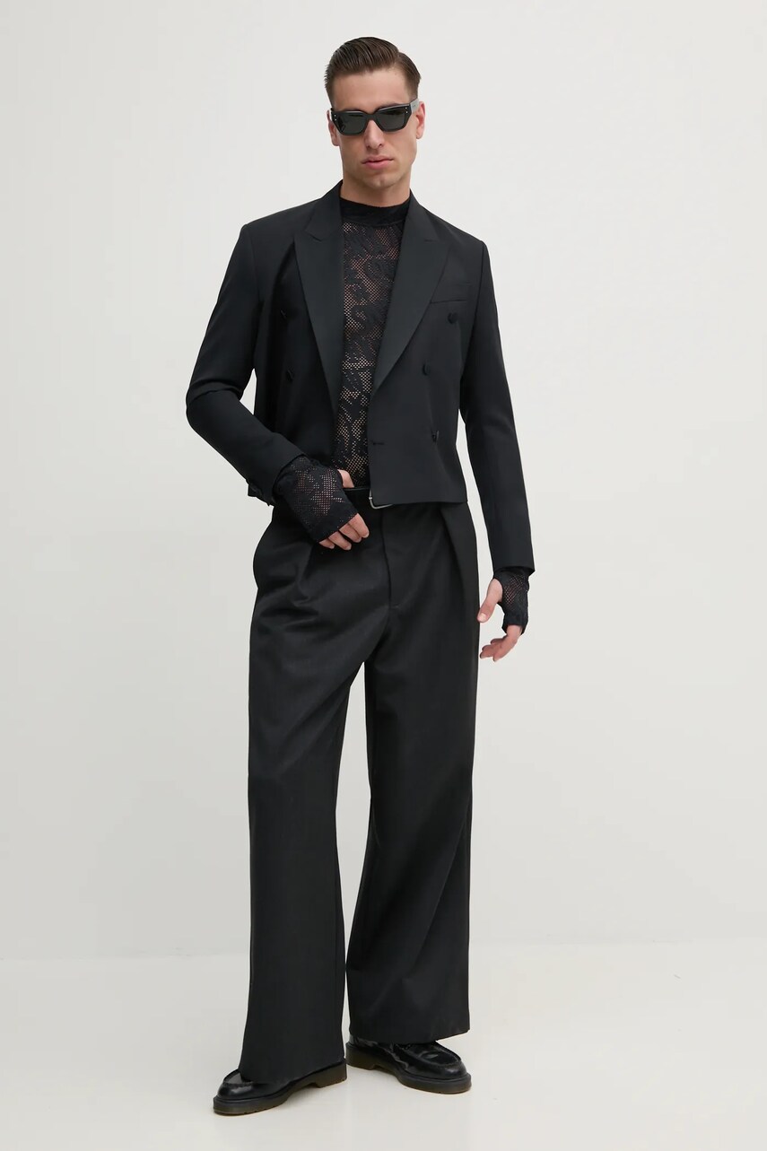 Лонгслів Versace Jeans Couture колір чорний візерунок 78GAH611 J0200