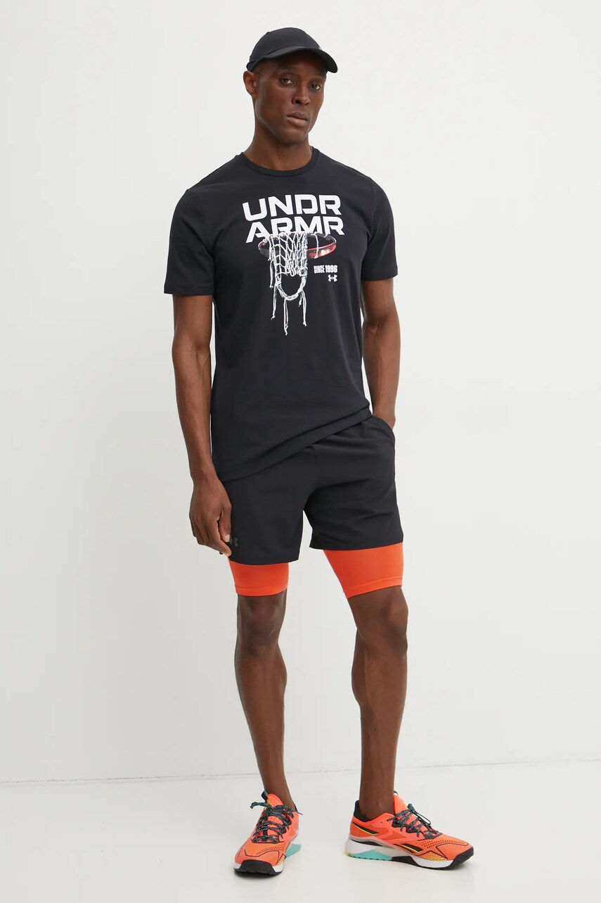 Тренувальна футболка Under Armour 60/40s Hoops Net колір чорний з принтом 1390188