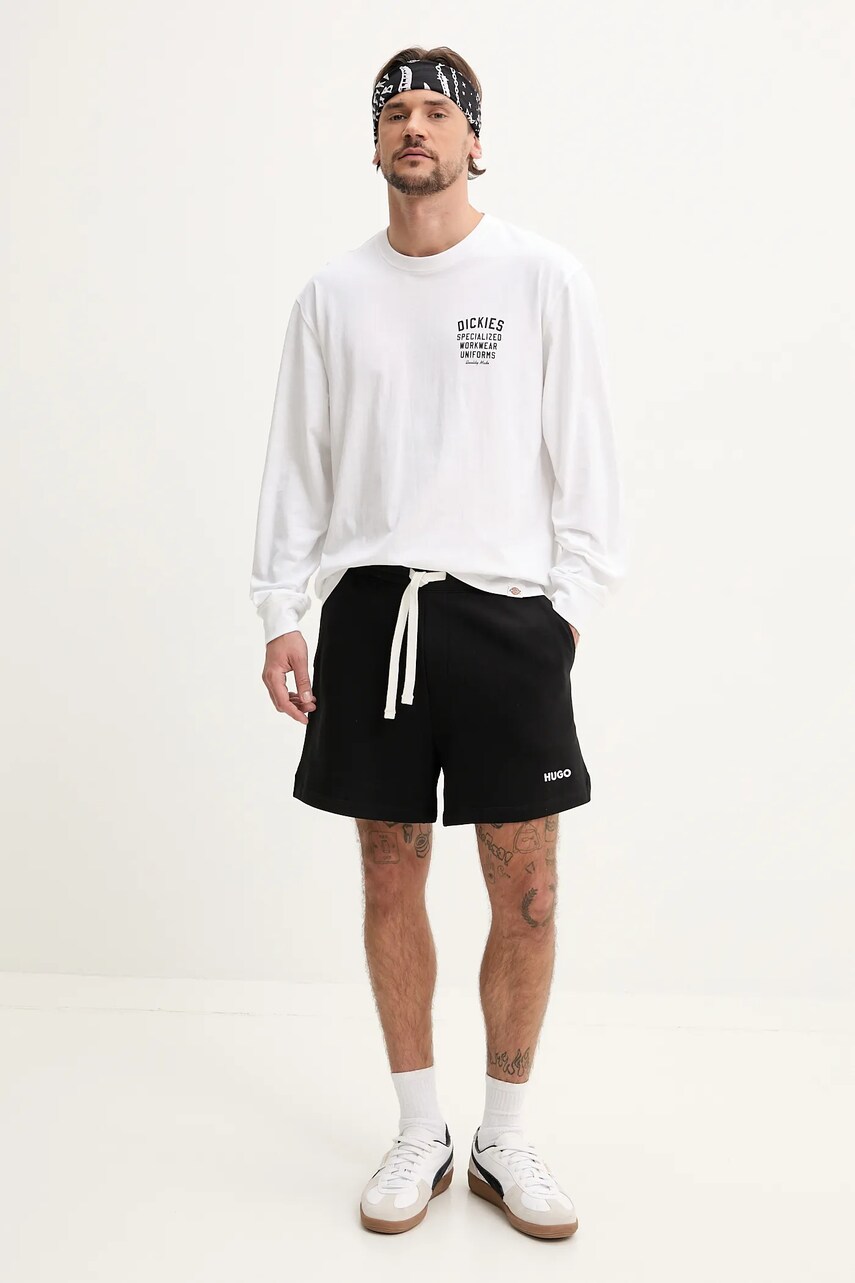 Бавовняний лонгслів Dickies колір білий візерунок DK0A4Z930WH1