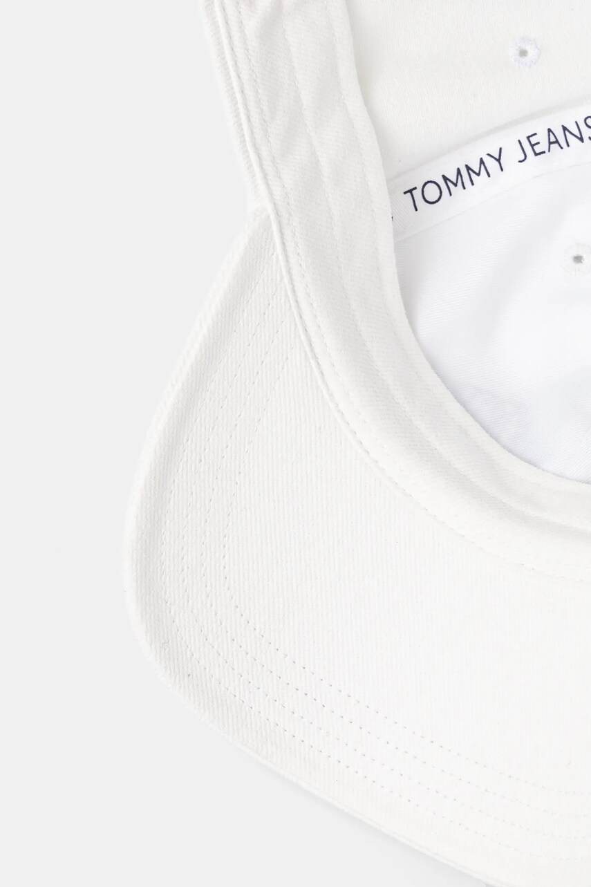 Бавовняна бейсболка Tommy Jeans колір білий з аплікацією AW0AW16992
