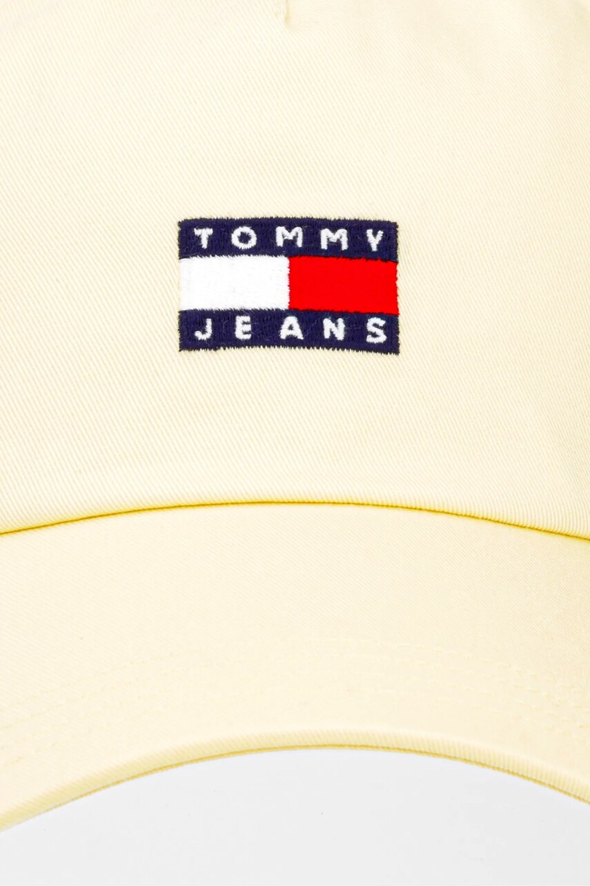 Бавовняна бейсболка Tommy Jeans колір бежевий з аплікацією AW0AW16991
