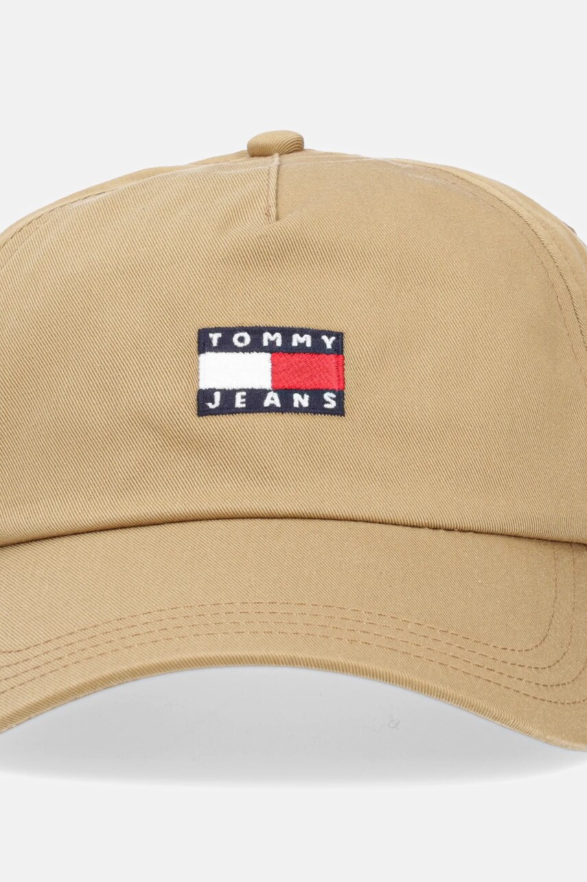 Бавовняна бейсболка Tommy Jeans колір зелений з аплікацією AW0AW16991