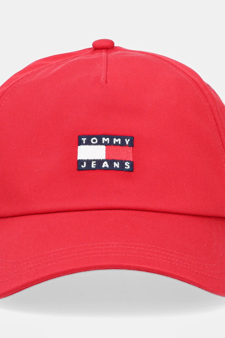 Бавовняна бейсболка Tommy Jeans колір бежевий з аплікацією AW0AW16991