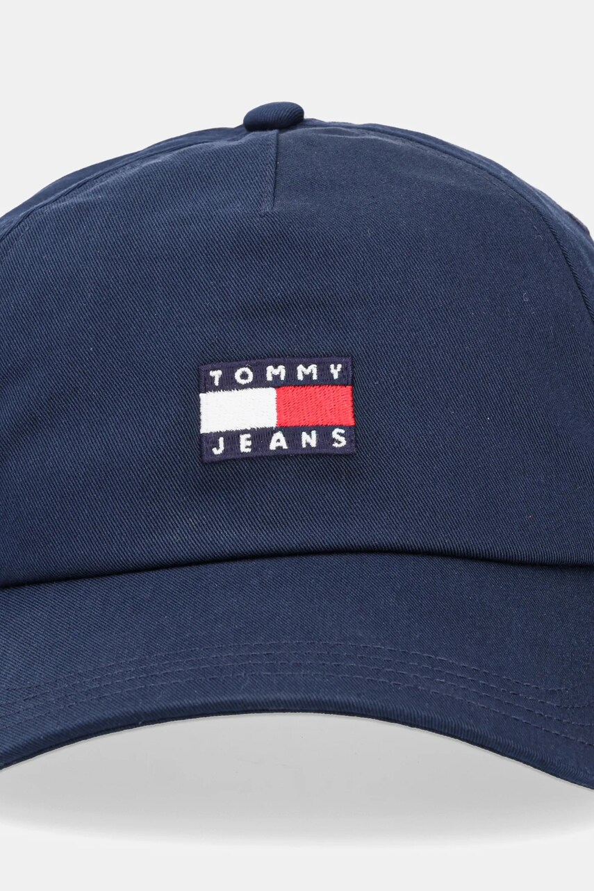 Бавовняна бейсболка Tommy Jeans колір бежевий з аплікацією AW0AW16991